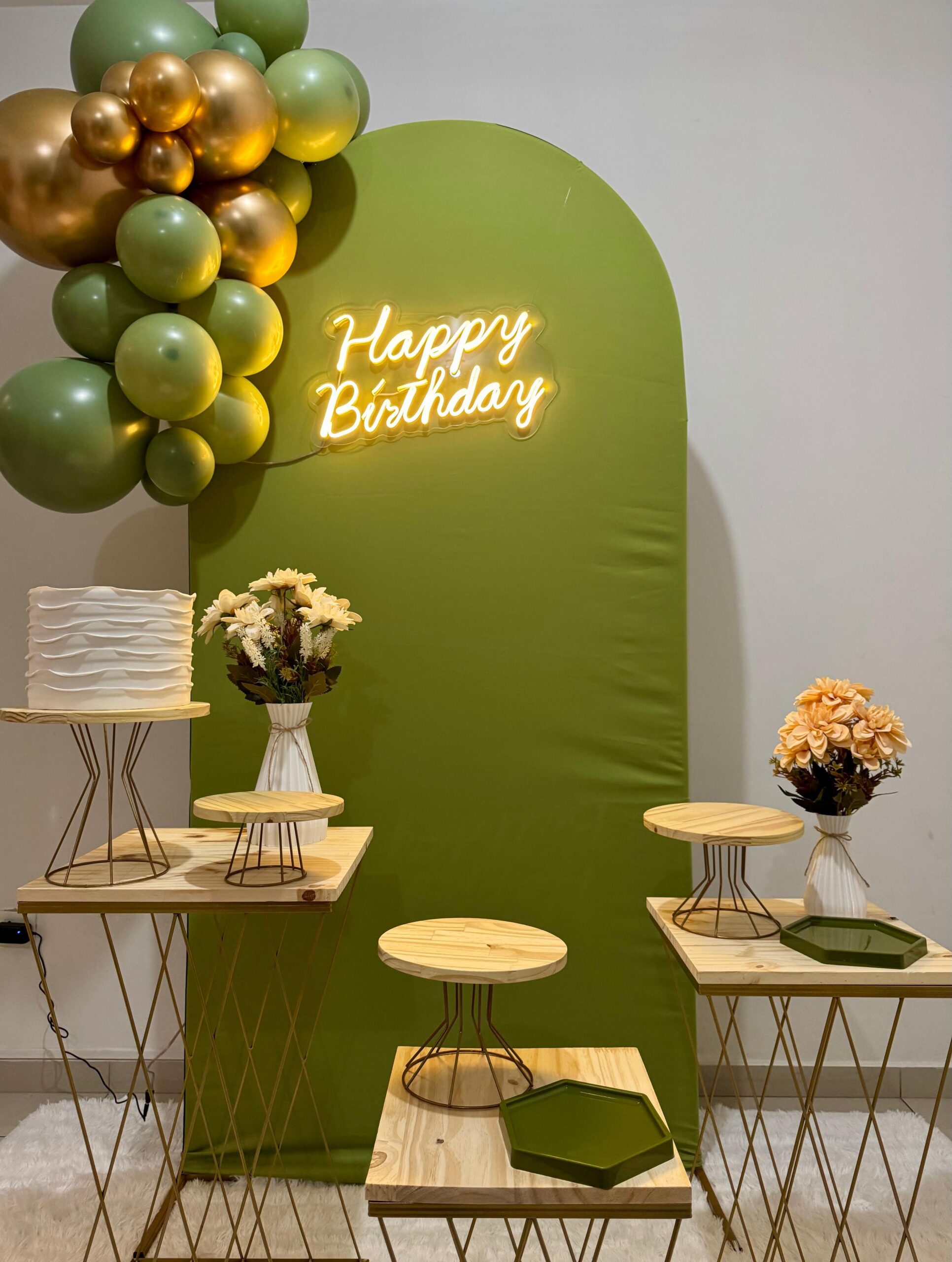 Decoração Adulta Verde com Dourado