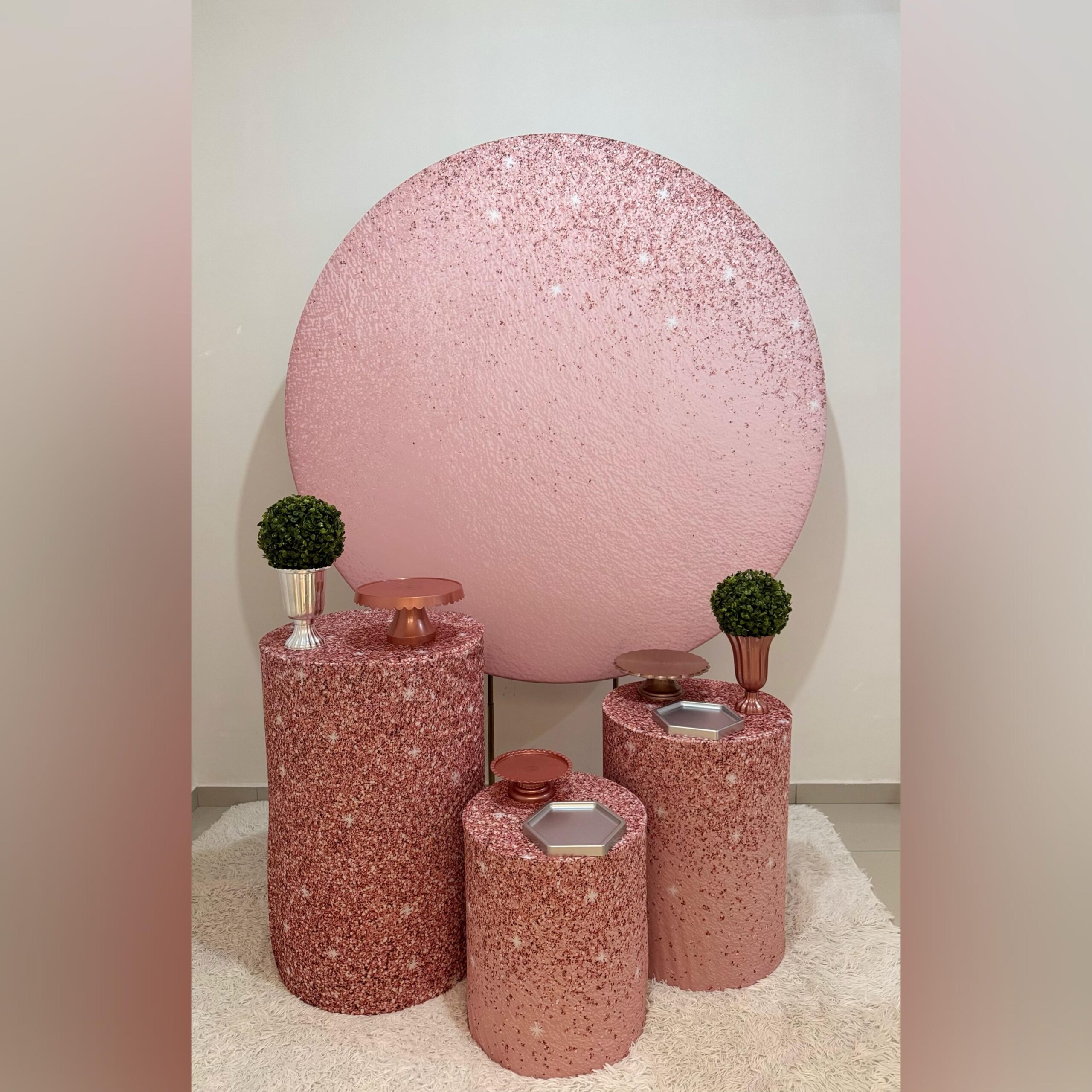 Decoração Adulta Rosa Glitter